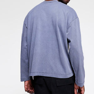 เสื้อยืดโอเวอร์ไซส์ทรงหลวม แขนยาว สไตล์ใหม่ ผ้าฝ้าย 100% สำหรับผู้ชาย ใส่สบายๆ มีสไตล์ - Product Image 6