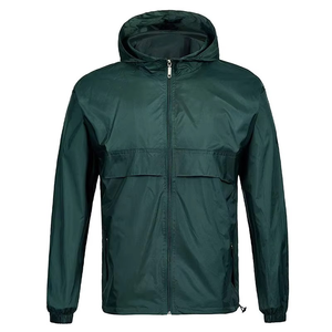 Veste d'extérieur imperméable pour homme, coupe ajustée, enduite de cire, respirante, col montant, fermeture éclair bidirectionnelle, coupe-vent - Product Image 1