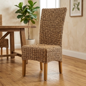 New Modern Minimalist Woven Seagrass <b>Dining</b> <b>Chair</b> Teak Wood Kitchen Room <b>Chairs</b> Luxury Seating Living Room Accent <b>Chair</b> Box - Product Image 3