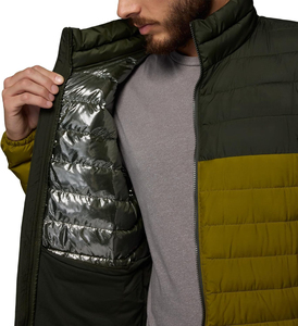 Veste polaire d'hiver pour homme, couleur olive, col montant, fermeture éclair, coupe-vent, décontractée, coupe standard, longueur normale - Product Image 2