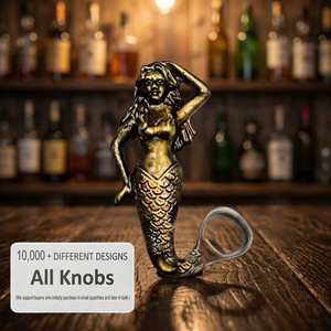 Ba Mermaid Wooden Brass Eco-Friendly Luxury Bottle Opener Reusable <b>Bar</b> <b>Accessory</b> <b>for</b> Wedding and <b>Home</b> Use - Product Image 3