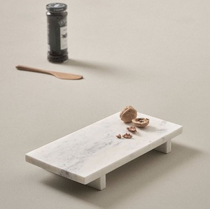 Plateau surélevé en travertin, support de présentation en pierre, plateau de service décoratif, centre de table basse, décoration d'intérieur polyvalente, nouveauté - Product Image 2