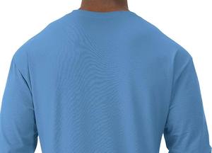 Camisa de Manga Larga para Hombre, Tejida, de Bambú y Algodón Satinado, con Cuello Clásico, Color Azul, Antiarrugas, de la Mejor Calidad - Product Image 5