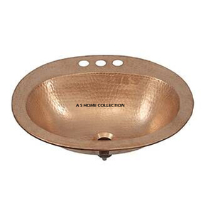 Lavabo en cuivre moderne de qualité durable pour hôtels, maisons, villas, décoration de salle de bain, design martelé, excellent état - Product Image 1