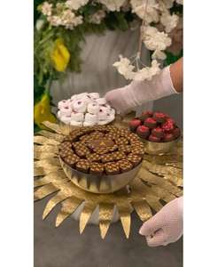 Plateau de service à chocolat en métal argenté de qualité supérieure, sûr et élégant pour une présentation festive – Offre spéciale - Product Image 5