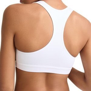 High Support White Racerback Sports Bra For Women <b>Padded</b> Non See Through <b>Running</b> Bra Dry Fit Gym Fitness Workout Underwear Top - Product Image 4