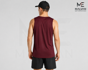 High Quality Breathable Quick Dry Eco-Friendly Knitted Sporty Wide Shoulder Fitness Singlet ALPHALETE <b>Tops</b> <b>Loose</b> Muscles - Product Image 3