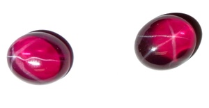 Rubis étoilé transparent ovale 10x12 mm 9 carats, cabochon poli créé en laboratoire avec effet étoile à 6 branches pour la fabrication de bijoux - Product Image 4