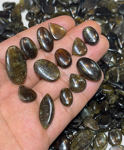 Tourmaline naturelle, formes variées, cabochons de 20 mm à 30 mm, pierres précieuses en vrac pour la création de bagues, colliers, boucles d'oreilles et bijoux. - Product Image 2
