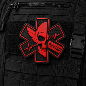 Oxytag 3D Rubber <b>Patch</b> Skull Cross Red Black Embossed <b>Sew</b>-<b>On</b> <b>Patch</b> Wholesale Rate OEM Custom PVC Rubber <b>Patches</b> Cheap price - Product Image 6