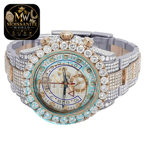 Montre unisexe de luxe à quartz analogique, cadran en cristal saphir avec lunette carrée sertie de diamants, bracelet en acier inoxydable 41 mm, chronographe, étanche 10 bars - Product Image 3