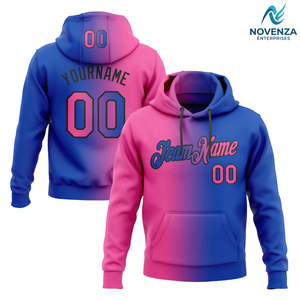 เสื้อสเวตเชิ้ตแฟชั่นผู้ชายผ้าฟลีซไล่เฉดสีแบบกำหนดเอง เสื้อฮู้ดแบบสวมหัวสำหรับออกกำลังกาย ปรับแต่งได้ ผลิตโดย Novenza - Product Image 3
