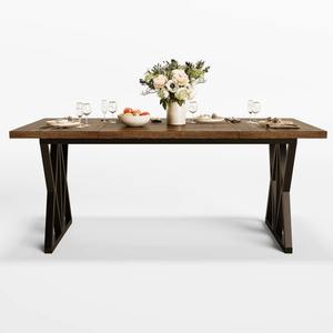 Mesa de Comedor Moderna de Estilo Nórdico de 1.8m, Duradera y Ecológica, Diseño Simple en Negro, Directo de Fábrica, para Cocina y Hotel - Product Image 2