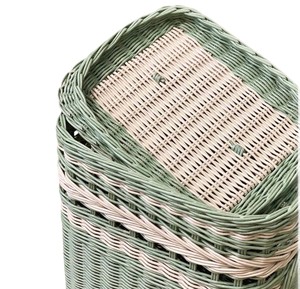Cesta de Almacenamiento Rectangular de Ratán Natural con Tapa y Asa, Contenedor Tejido Rústico Multiusos para Ordenar y Organizar - Product Image 4