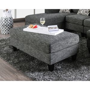 Pouf in Ciniglia Stile Contemporaneo, 1 Pezzo, Seduta Grigia in Peluche, Arredamento Moderno per Soggiorno - Product Image 2