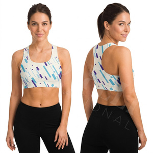 Soutien-gorge de sport respirant et extensible pour femme, à maintien élevé, dos nageur, sans coutures, pour yoga, fitness, entraînement et gym, design personnalisé - Product Image 2