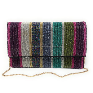 Bolso bohemio bordado hecho a mano con patrón étnico, bolso de mano con cuentas tribales, bolsa de regalo de boda duradera con monedero geométrico - Product Image 6