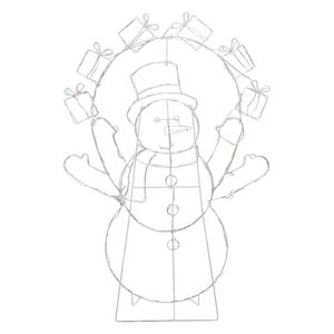 5FT Pre-Lit 2D Animated Snowman Fun Juggling Christmas Yard Decorations 358 <b>LED</b> Multi-Color <b>Lights</b> Stakes 2022 New Collection - Product Image 2