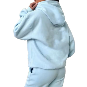 Custom Tracksuit Organic Cotton Tracksuit Sweatshirt Set for Ladies Plus Size Fleece Two-Piece Hoodie and <b>Pants</b> Autumn Clothing - Product Image 3