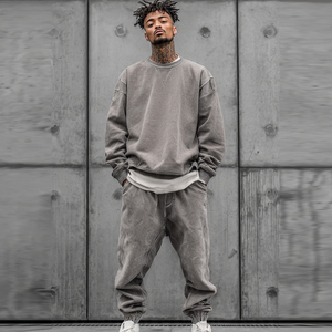 Plus Size Zip Up Sweatsuit Men's Winter Jogger Street Sweatshirt Cargo Sweatpants Set Winter Street Cargo Fleece Tracksuits - Product Image 4