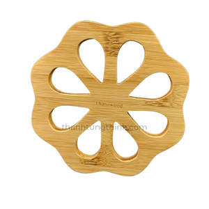Wooden <b>Pot</b> Holder Trivet High Heat Resistant Eco-Friendly <b>Kitchen</b> <b>Utensil</b> Anti-Slip Made in Vietnam - Product Image 3