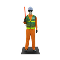 Maniquí Robot Señalizador GVM para Seguridad en Obras de Construcción y Control de Tráfico, Plástico ABS, Motor BLDC, Operación Continua 24 Horas, Corea