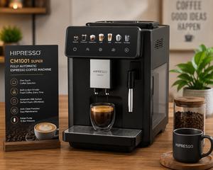 Machine à café expresso commerciale entièrement automatique avec mousseur à lait, écran tactile, alimentation par batterie/USB pour hôtel, voiture et café - Product Image 5