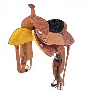 Selle Western Premium Personnalisable, Durable et Légère, en Cuir Véritable, avec Arceau en Fibre de Verre Préformé et Finition Roughout, Outilée à la Main - Product Image 2