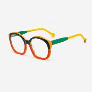 Monture Optique Multicolore en Acétate Effet Œil de Chat, Lunettes Rétro Unisexe de Haute Qualité Orange Rose, Montures de Mode OEM ODM Vente en Gros 2026 - Product Image 5