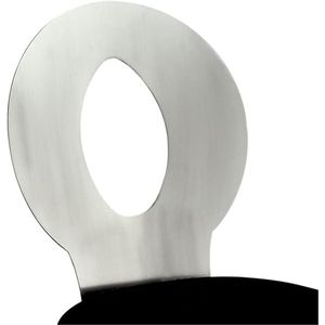 Set di 2 Sedie da Pranzo Contemporanee con Telaio in Metallo Argento, Seduta in Microfibra Nera, Schienale Ovale, Finitura Satinata e Verniciatura a Polvere per Sala da Pranzo - Product Image 5