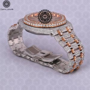 Charm Jewells Montre mécanique de luxe pour homme en acier inoxydable avec accent diamanté, fermoir pliant, bracelet de 20 mm, cadran de 40 mm, date automatique 10 - Product Image 3