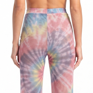 Leggings de Cintura Alta con Tie Dye y Malla Transparente, Pantalones Largos Elásticos de Punto para Mujer, Translúcidos, para Todas las Temporadas - Product Image 4