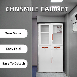 Chnsmile Nhiệm Vụ Nặng Nề Thủy Tinh Kim Loại Nội Thất Văn Phòng Tủ Lưu Trữ Hiện Đại Tủ Hồ sơ Đu Cửa Ra Vào Cho Nhà Bếp Trường Sử Dụng - Product Image 4