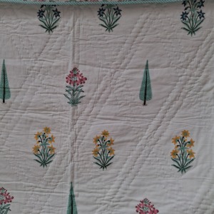 Organic Solid Reversible <b>Quilt</b> Blanket 100% Cotton Eco-Friendly Luxury Oversized Winter <b>Bedding</b> Coverlet Rajasthan Channi - Product Image 1