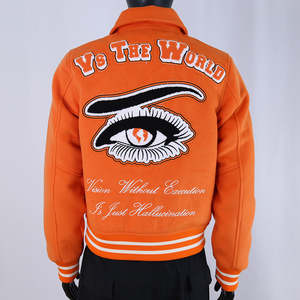 Veste universitaire en laine d'hiver avec logo personnalisé, broderies en chenille, veste épaisse, streetwear, vestes universitaires tendance pour hommes - Product Image 2