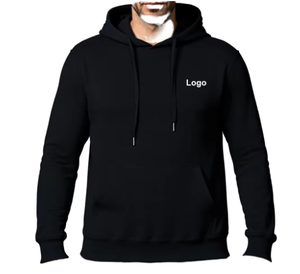 Custom Black Blank Hoodie <b>Mens</b> 300GSM Cotton Fleece <b>Pullover</b> Small Logo Streetwear Wholesale Private Label Hoodie High Quality - Product Image 3