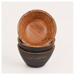 Ensemble de saladiers tendance en bois d'acacia écologique, grand bol de service en bois massif fait main pour fruits, collations et décoration de cuisine - Product Image 5