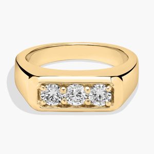 Bague Trio Diamant pour Homme en Or Rose - Product Image 1