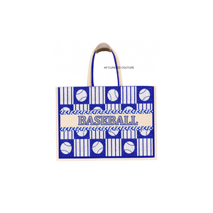 Sac fourre-tout en toile perlée à thème baseball |   Sac fourre-tout personnalisé fait main en perles de rocaille, approuvé pour les stades, pour les fans de sport - Product Image 3