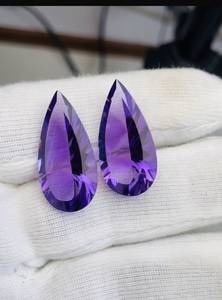Par de Perlas de Amatista Natural, Corte Pera, 33.54 ct, Calidad AAA, Lustre Púrpura, Certificadas por Terceros, Corte Perfecto, Tratamientos de Pulido - Product Image 3