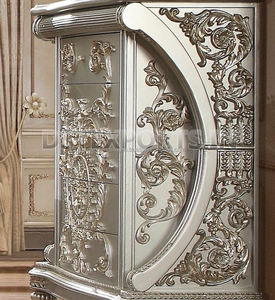 Ensemble de meubles de chambre à coucher en argent sculpté luxueux, magnifique ensemble de meubles de chambre à coucher avec couronne en argent, chambre à coucher en argent sculpté ultra luxueuse - Product Image 3