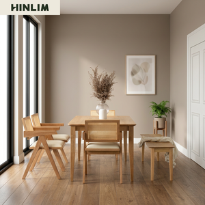 Contemporary Durable Wooden Dining <b>Table</b> <b>and</b> <b>Bench</b> Set Minimalist Modern Design Stable Home Furniture for Dining Room <b>and</b> Hotel - Product Image 4