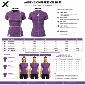 X Sports City Women's High-Stretch Compression <b>T</b>-<b>Shirt</b> Slim Fit Moisture-Wicking Breathable Quick-Dry Athletic Crew Neck Tee Gym - Product Image 5