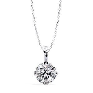 Collar con colgante solitario de diamante cultivado en laboratorio de 2 quilates, corte brillante redondo, con cadena incluida, oro sólido de 18 quilates, joyería para mujer. - Product Image 5