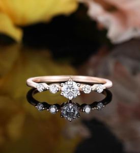 Moissanite Engagement <b>Ring</b> Yellow Gold for <b>Women</b> Vintage Prong <b>Set</b> Diamond Anniversary <b>Ring</b> Elegant Bridal Gift - Product Image 4