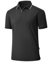 Camisa Casual para Hombre con Cierre de Cremallera, Manga Corta, 240 Gramos, Tela de Jersey de Algodón Orgánico, Costuras Duraderas, Diseño Personalizado, Nombre de Marca Personalizado