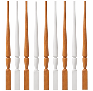 Componentes de Barandilla Contemporánea EFS: Balaustres de Álamo Imprimado Blanco para Escaleras, Componente de Barandilla de Madera Sólida para Decoración del Hogar - Product Image 1