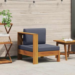 Silla de jardín de madera de acacia maciza de durabilidad media, sofá de madera gris oscuro - Product Image 1