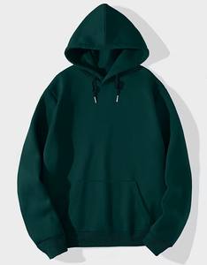 Sweat à capuche polaire uni respirant pour homme avec cordon de serrage et poche, imprimé sérigraphié – Collection Hiver Tendance - Product Image 1