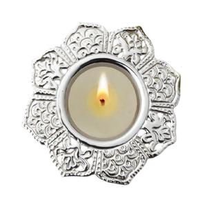 Porte-bougie à thé vintage en laiton de haute qualité avec finition nickelée, porte-bougie à thé en laiton pur pour la décoration de la maison - Product Image 3